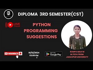 3rd Sem CST/IT Python Programming Suggestions _By CS Learning with Rumpa(Bengali) #wbscte #python