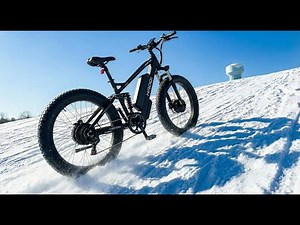 AWD E-Bike vs Crunchy Snow ❄️ Traction Control HAOQI Cheetah VESC Custom Build