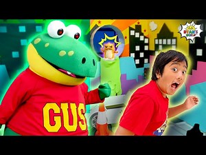 Ryan hides from Gus in the Box Fort Obby Challenge!! - Videos For Kids