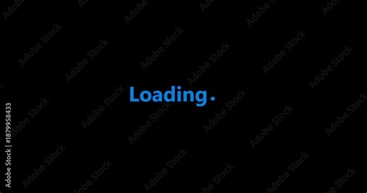 loading progress text animation. Loading text with looping dots animation background. loading text with blinking pixel effect