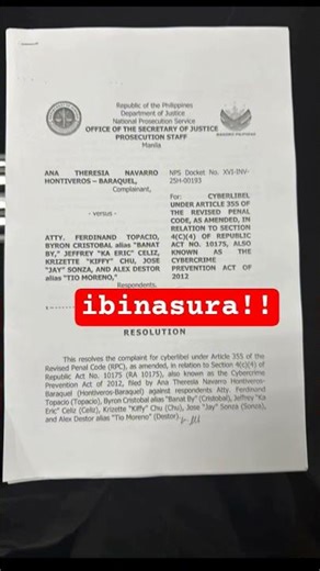 Kaso na isinampa ni Sen. #Hontiveros laban kina #Topacio, #banatby #Krizette #TioMoreno, IBINASURA!