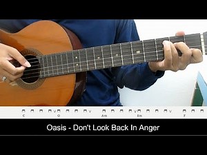 Don't Look Back In Anger (Oasis) Guitar Strumming Pattern Tutorial Guitar Chords Guitar Lesson
