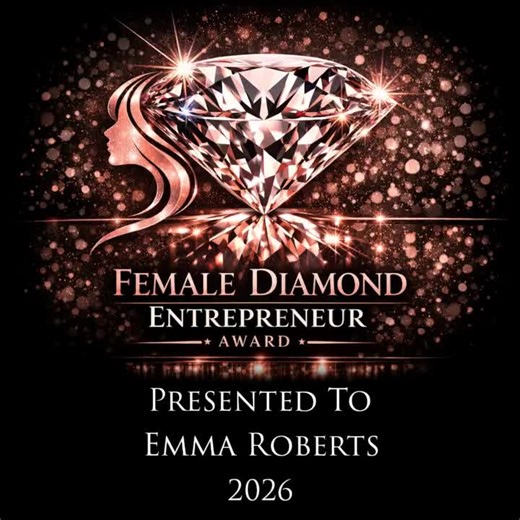 💎👩‍💼 Honouring Emma Roberts — Female Diamond Entrepreneur 2026! 👩‍💼💎 We’re proud to celebrate Emma Roberts, the visionary behind ELR Homecare, as the recipient of the Diamond Distinction Award for Female Diamond Entrepreneur 2026 — a prestigious honour recognising her outstanding leadership, compassionate service, and entrepreneurial excellence. 🏆 Emma’s journey from frontline carer to founder of a respected care organisation is a testament to her determination, empathy, and unwavering co