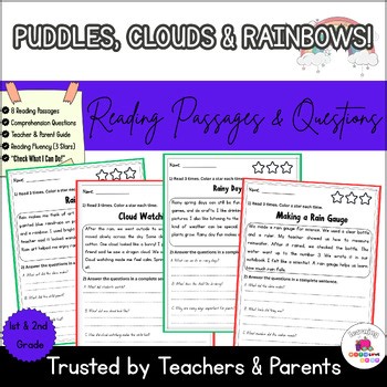 Spring Rain Reading Passages with Comprehension Questions | 1st & 2nd Grade
