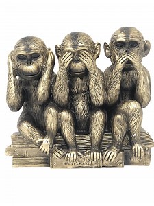 Three Wise Monkeys Resin Figurine: See No Evil Statue - Etsy
