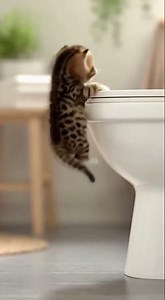 Cat’s Hilarious Toilet Adventure 😂🚽 #CrazyCat #FunnyPets