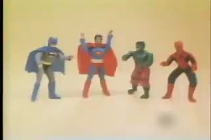 Vintage MEGO Toy Commercial Featuring Superman and Batman Spider Man and Hulk....Over 7 Inches Tall Such a different time when both DC and Marvel are in the same commercial. MEGO sure changed the action figure world when they scaled their toys down to 8 inches and introduced the long-running "World's Greatest Super Heroes" with Marvel and DC comics characters. This line along with KISS and the Micronauts dominated the toy industry until Kenner made Star Wars figures 3 3/4 high for the 1977 movie