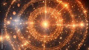 abstract depiction zodiac, stars planets each sign represented glowing particles stardust. they come together whirl around, they form distinct shapes zodiac constellations,