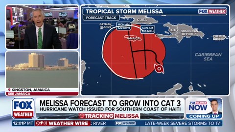 Tropical Storm Melissa forecast to become Category 3 hurricane