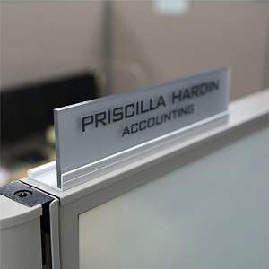 Modern Personalized Office Cubicle Name Plate & Sign - Frosted Silver - Etsy
