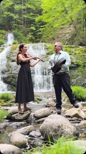A magical evening by Egypt Falls on Cape Breton Island @grahamcmarshall and @rosemorrisonmusic filled the forest with the soul of traditional fiddle tunes, sweet harmonies and the heartbeat of drumming. The water roared, the music soared and we all listened. A truly unforgettable night of culture and connection. | Cape Breton Island