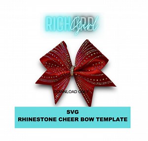 Curved Burst Cheer Bow Design Rhinestone Template in SVG Format With Matching Sublimation File Sold Separately - Etsy