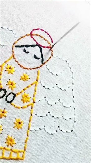 Fairy Beautiful Stitch Embroidery ✨ Easy Hand Embroidery Short Video | Silk Thread Needlework