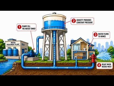 Water Towers Explained — The Secret Behind Constant Water Pressure