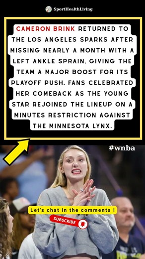 Cameron Brink Returns to Sparks Lineup, Igniting Excitement as Playoff Race Heats Up