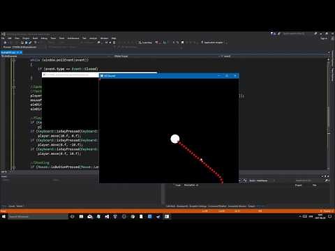 SFML C++ Tutorial 10 | 2D shooter game with 360 degree shooting! Made easy with vectors!