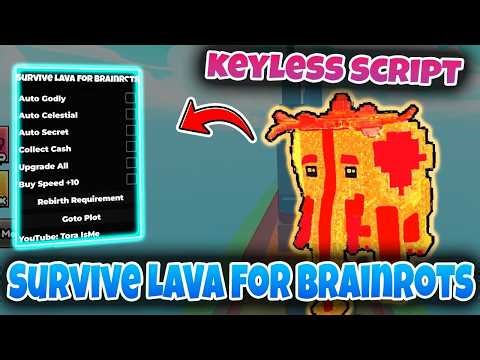 *NO KEY* Survive LAVA for Brainrots! Script Working 100% (2026) | INFINITE JUMP, AUTO SELL & MORE