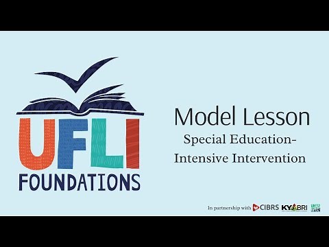 UFLI Model Lesson: Special Education- Intensive Intervention, Day 1, Full Lesson