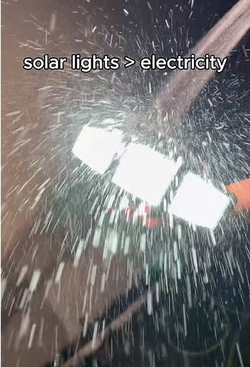 The brightest solar powered security light for your yard!#outdoorlights #solarlights #tiktokmademebuyit #lights #motionsensor