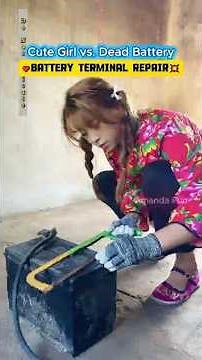 Restore Broken Battery Terminals ⚡Cute Girl vs. Dead Battery #DIY #Restoration #Mechanic #LifeHack