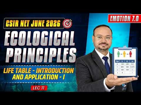 Life Table- Introduction And Application- 1 | Ecological Principles | CSIR NET June 2026 | Lec-11