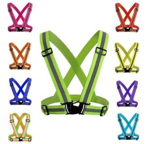 [Hot Item] Outdoor Running Cycling Adjustable Sewing Reflect Belt Safety Harness Reflective Vest