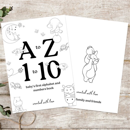 ABC 123 Baby Shower Coloring Book, Digital Download, Educational Animal Alphabet Coloring Pages, Baby Shower Activity, Gift Idea, Printable - Etsy