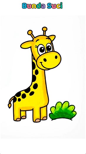 How to Draw a Cute Giraffe | Easy Zoo Animal Drawing for Kids #Shorts