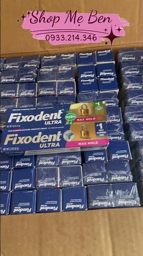 Keo dán hàm tháo lắp Fixodent Ultra Max Hold 61g và Max Hold Scope bạc hà 52g #fixodent #keodanrang