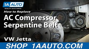 How To Replace AC Compressor Serpentine Belt 2005-10 2-5L VW Jetta