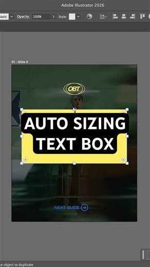 Auto sizing text box in adobe illustrator
