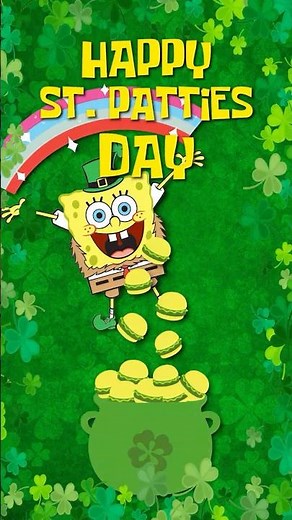 spongebob celebrates st. patties day 🍔🍀