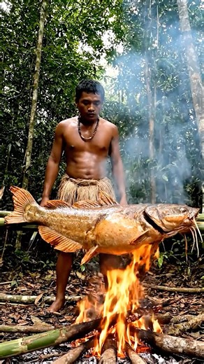 Giant Catfish Roasted in the Jungle