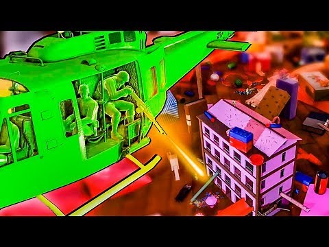 Amazing Green Army Men Helicopter Attacks the Enemy Toy House in this Toy Soldiers Game!