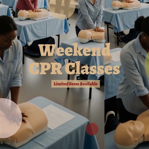 🏥 This weekend only! Seats are limited for our CPR certification classes. Knowing CPR can make a real difference in emergencies. Don’t wait — secure your spot today and be ready to help when it counts most. ➡️ Register now and take a step towards saving lives. #CPRTraining #CPRCertification #EmergencySkills #LearnCPR #SaveLives