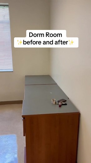 Dorm Room Transformation before and after ✨ #homedesign #dormdecor #bedroommakeover #collegdorm #fyp