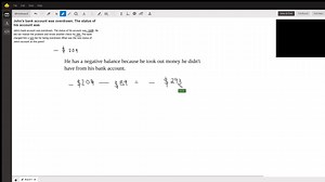 Calculating an overdrawn bank balance