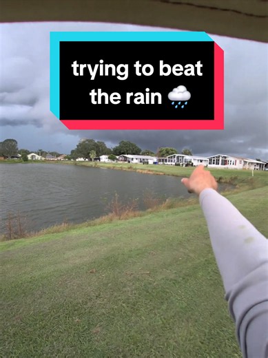 trying to beat the rain: sudden storm while lawncare in Central Florida