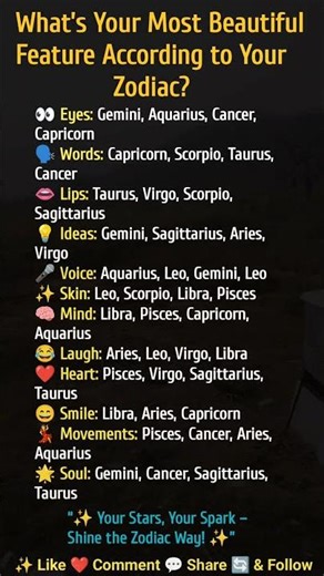 What’s Your Most Beautiful Feature? ✨ | Zodiac Signs Guide #ZodiacSigns #Astrology #Horoscope