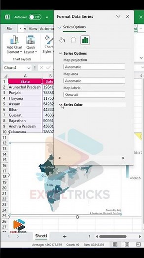 How to Create a Map Chart in Excel | Step-by-Step Tutorial for Beginners #excel #exceltricks