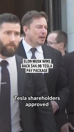 Tesla shareholders voted Thursday to restore CEO Elon Musk’s record $44.9 billion pay package that was thrown out by a Delaware judge earlier this year. AP's Tom Krisher said the favorable vote doesn’t mean CEO Musk will get the all-stock compensation anytime soon. | AP
