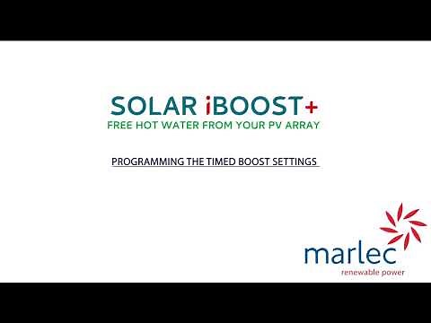 Programming the Timed Boost Setting on the Solar iBoost+.