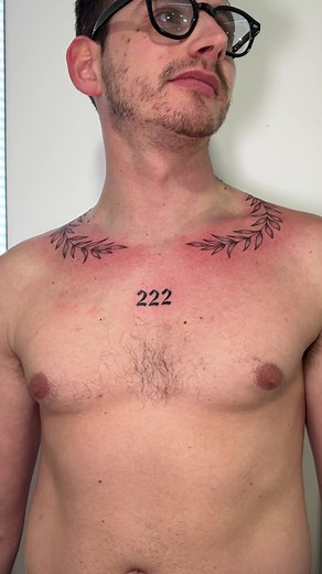 Symmetrical Fine Line Branches Tattoo Placement Process in Sydney