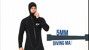 Full Wetsuits-5mm 3mm Wetsuit-Mens Neoprene Diving Suit Front Zipper Hoodie Snorkeling Surfing Suits High Elasticity Long Sleeve - Diving Water Sports Solid Colored Autumn Winter Spring Summer