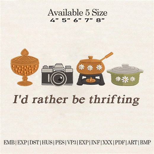 Embroidery Design, Vintage Camera, Pyrex Pot, Retro Hobby Pattern (digital Download) - Etsy