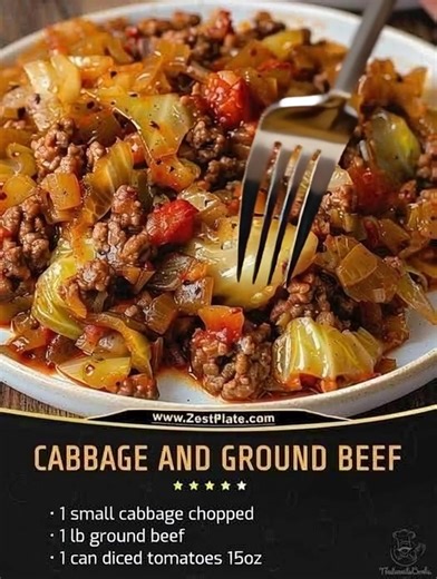 89K views · 673 reactions | Ground Beef and Chopped Cabbage-Don't LOSE this Recipe Ingredients 1 small cabbage chopped 1 lb ground beef 1 can diced tomatoes 15oz 1 cup onions chopped 2 garlic cloves minced 1 tablespoon bouillon powder | Mama's Cooking Recipes | Facebook
