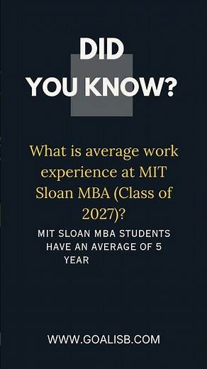 MIT Sloan MBA Class Profile | Avg Work Ex