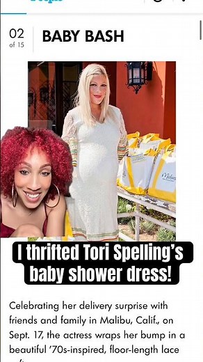 I Thrifted Tori Spelling’s baby shower dress! #torispelling #vintagedress #vintagearchive #thrifted