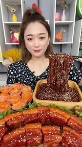 #Chinesenewyear2022 - Mukbang Spicy Food Show Eating jajangmyeon, Spicy pork belly, Salmon sashimi (no wasabi) | Daning ASMR