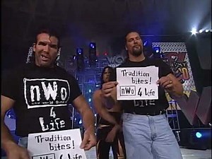 Rowdy Roddy Piper & Ric Flair Call out the NWO! Kevin Nash, Scott Hall & Syxx Arrive 1997 (WCW)